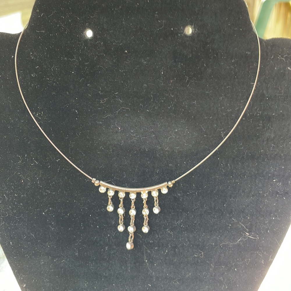 Icicle Rhinestone Choker Necklace - Picture 2 of 6
